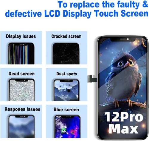 Vista 6 de Kit de reemplazo de pantalla para iPhone 12 Pro Max de 6.7 pulgadas, pantalla LCD Full HD con digitalizador de pantalla táctil 3D Touch, ensamblaje