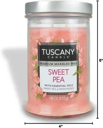 Vista 3 de Tuscany Candle Sweet Pea - Vela perfumada en tarro de larga duración, 18 onzas