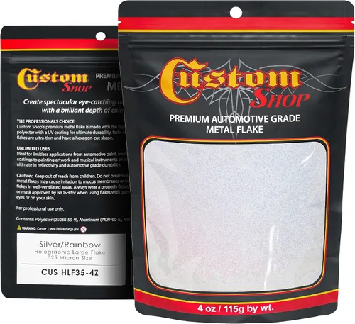 Vista 8 de Custom Shop - Purpurina metálica para pintura automotriz, oro brillante, 4 oz, micro escamas de metal de 0.004" para pintura de automóviles, aditivo