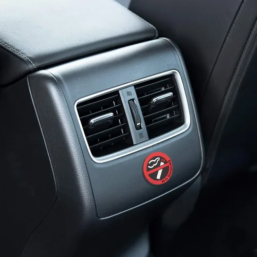 Vista 5 de TOMALL 4 calcomanías de silicona para no fumar para automóvil, autoadhesivas, para ventana de automóvil, calcomanías de precaución para taxis