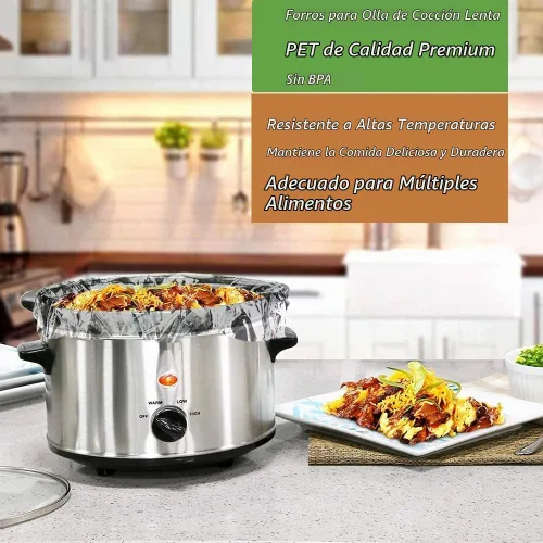 Vista 2 de 30 bolsas de cocción lenta y bolsas de cocina, bolsas desechables extra grandes, para ollas desechables de 6 cuartos a 10 cuartos de galón para olla