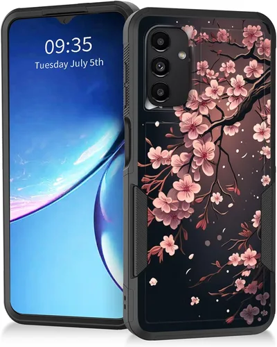 Vista 25 de Funda para Galaxy A14 5G, resistente de doble capa híbrida de policarbonato duro, goma suave, a prueba de golpes, funda protectora resistente