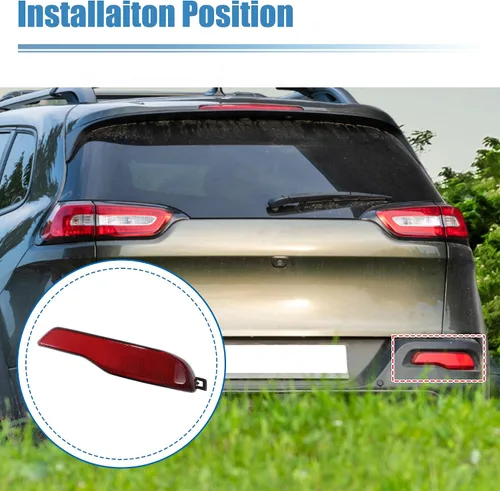 Vista 3 de uxcell Reflector de parachoques trasero del coche derecha para Jeep Cherokee 2014 2015 2016 2017 2018 No.68105144AC