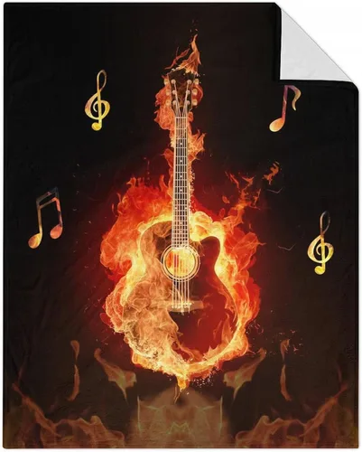 Vista 8 de Mercuryelf Manta de guitarra, suave, mullida y cálida, manta pequeña de 30 x 40 pulgadas para regazo y cuna, regalo para los amantes de la guitarra