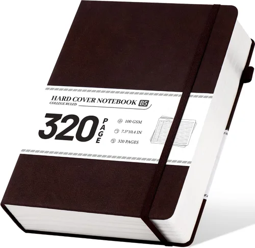 Vista 34 de CAGIE Cuaderno de cuadrícula de cuadrícula con puntos y balas, color negro A5