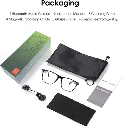 Vista 8 de Gafas inteligentes Bluetooth para hombres y mujeres, asistente de voz e impermeabilidad IPX5, lentes inteligentes fotocromáticos con altavoces