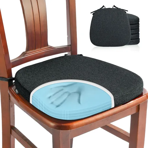 Vista 22 de SINOSSO 1 paquete de cojines de espuma viscoelástica para silla de comedor, tela tejida amigable de 16 pulgadas en forma de U, cómoda almohadilla