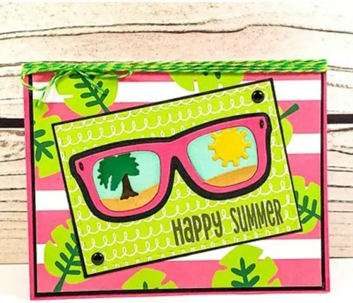 Vista 2 de Gafas de sol Artesanía de corte de metal Troquel Scrapbooking Fabricación de tarjetas Artes