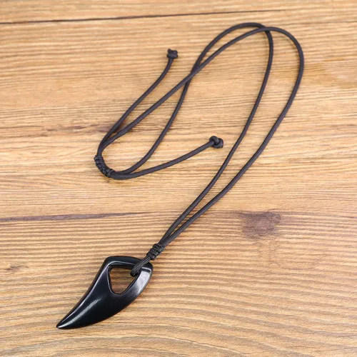 Vista 5 de COAI Collar con colgante de piedra de amuleto para hombre y mujer Piedra Obsidiana