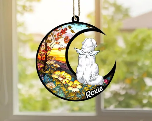 Vista 262 de LOVELYPOD Adorno de Navidad personalizado para perro Basset Hound (marrón) Basset Hound (marrón) adorno para atrapasoles de perro, razas de perros