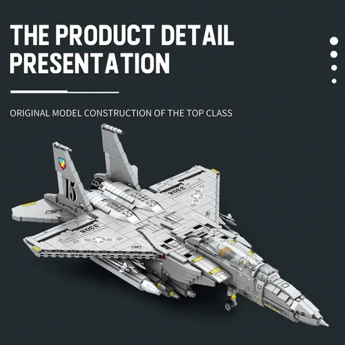 Vista 7 de Technic F-15E Eagle Fighter Jet Kit de construcción, serie militar de bloques de construcción (2216PCS)