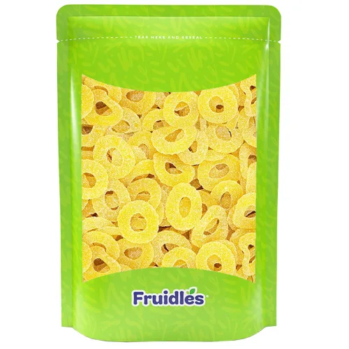 Vista 4 de Fruidles Anillos de gomitas de piña, deliciosas gomitas de sabores de frutas (media libra)