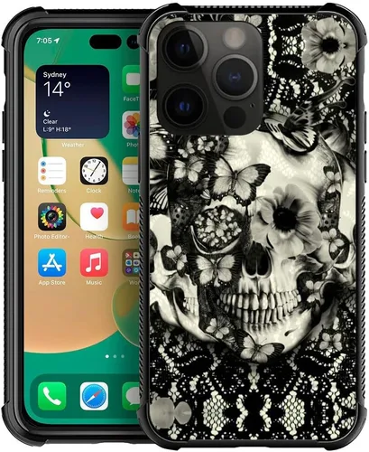 Vista 46 de ZHEGAILIAN Funda compatible con iPhone 14, funda de munición AK 47, parte trasera de vidrio templado+funda protectora de TPU de silicona suave