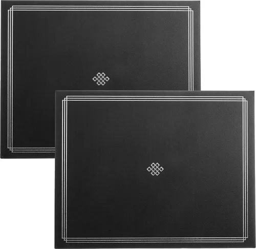 Vista 5 de Gartner Studios Kit de certificado, incluye 6 soportes para certificados de 8.5 x 11 pulgadas, color negro con detalles dorados Black textured