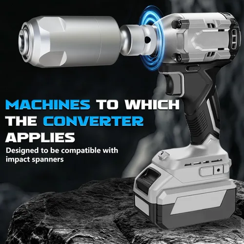 Vista 10 de GSTK Adaptador para convertir llaves de impacto en martillos eléctricos, llave eléctrica de mango cuadrado a mango cuadrado de 4 hoyos