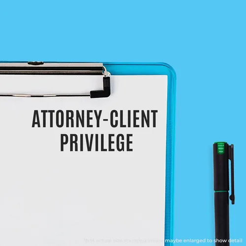 Vista 3 de Sello de privilegio de abogados y clientes, sellos legales para abogados, hasta 5 mil impresiones, disponible en 11 colores de tinta, reinkable