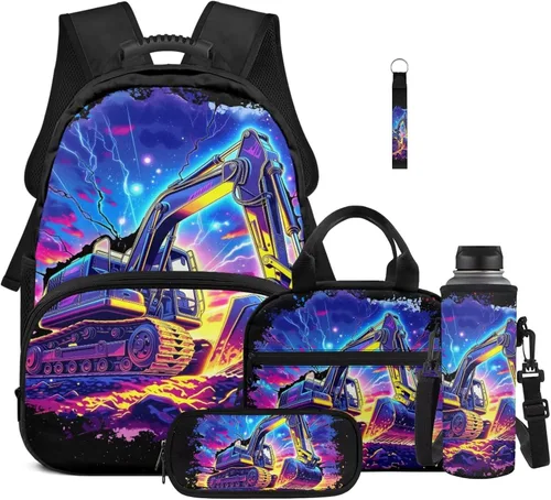 Vista 40 de Bulopur Eagle American Flag Print Kids Backpack Boys Elementary School 17 Inch Bookbag With Lunch Bag Water Bottle Holder Keychain Pencil Case 5