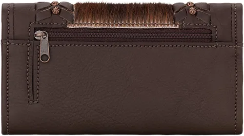 Vista 2 de American West - Cartera de tres pliegues para mujer, color chocolate Cow Town Chocolate, talla única, Chocolate