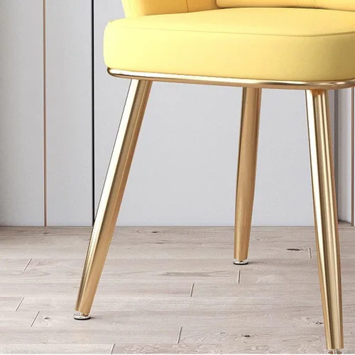 Vista 5 de Silla de comedor moderna de cuero, silla de tocador con patas de silla de metal, cocina, dormitorio, sala de matrimonio, balcón, sofá, silla, pasta