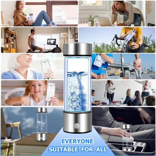 Vista 5 de H2next - Botella de agua de hidrógeno - Generador portátil recargable, 14 onzas, 6000+PPB agua de hidrógeno puro