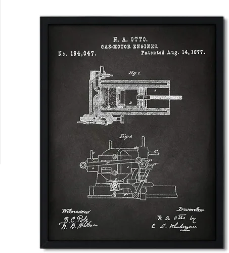 Vista 70 de Andaz Press Póster de decoración de pared con estampado de patente de pizarra, 8.5 x 11 pulgadas, aviones, trenes, automóviles, póster de patente
