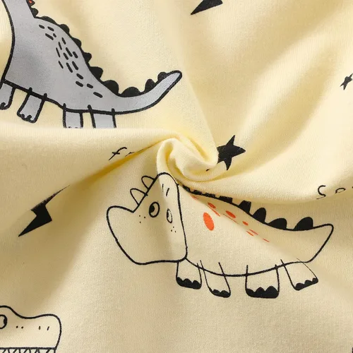 Vista 5 de Twopumpkin Ropa de bebé niño, dinosaurio de algodón de manga larga, mameluco de gran tamaño, sudadera con pantalones, trajes de otoño e invierno