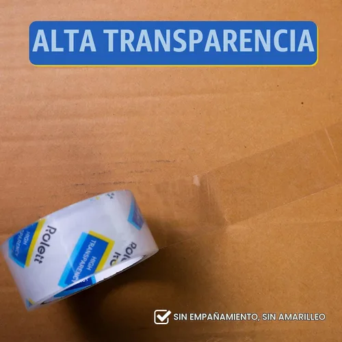 Vista 6 de Rolett Cinta de embalaje, 12 rollos de cinta de envío, cinta de embalaje resistente de 1.88 pulgadas x 60 yardas, repuesto de cinta de embalaje