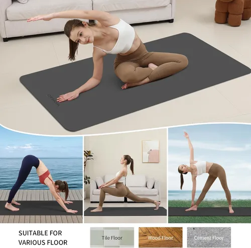 Vista 6 de Extra Wide & Thick 8mm Yoga Mat, 72"x31.5" Large Non Slip Exercise Mat, Premium POE Material for Superior Cushioning & Stability, with Strap for