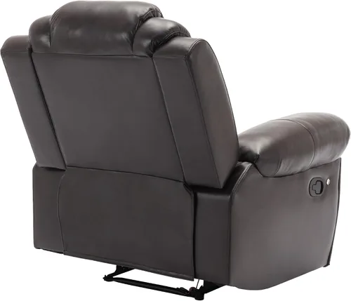 Vista 9 de Merax Asiento de cine en casa Silla reclinable manual con tira de luz LED para sala de estar, dormitorio, marrón