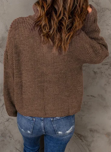 Vista 4 de EVALESS Suéteres con cremallera de un cuarto para mujer, suéter de manga larga Waffle Kint, trajes casuales de negocios