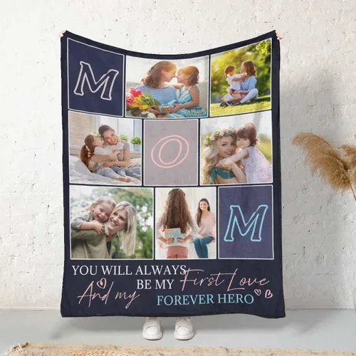 Vista 12 de MyPupSocks Manta personalizada para mamá, regalos personalizados para mamá, manta de cama con fotos, regalos de cumpleaños para mujeres, mamá