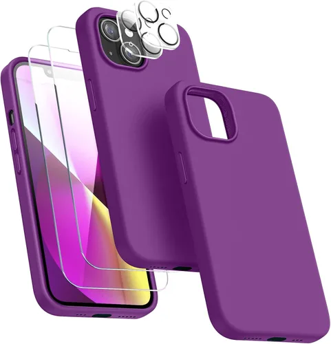 Vista 10 de Dssairo Funda 5 en 1 Diseñada para iPhone 13, con Paquete de 2 Protectores de Pantalla, Paquete de 2 Protectores de Lente de Cámara, Funda Verde