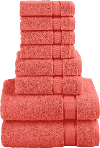 Vista 41 de Elegant Comfort Juego de 8 toallas de algodón de alta calidad, incluye 4 toallas pequeñas, 2 toallas de mano y 2 toallas de baño, 100% algodón