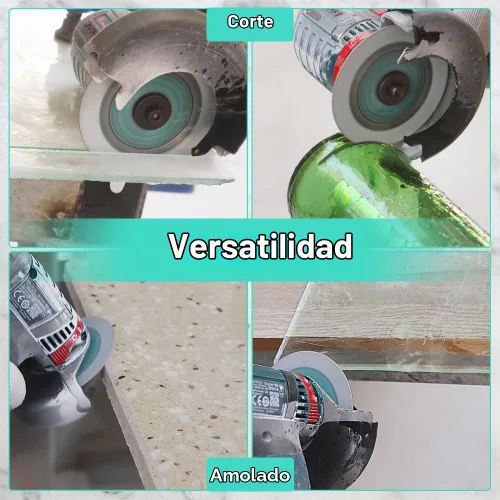 Vista 3 de Disco de corte de vidrio de diamante, 3 piezas de hoja de sierra de rueda de corte de 3 pulgadas/2.953 in con eje de 3/8 pulgadas (0.394 in)