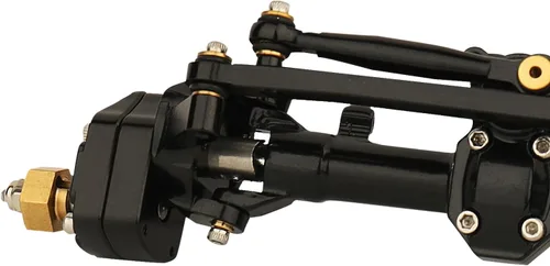 Vista 3 de Portal de aleación de aluminio Ejes delanteros y traseros con soporte servo para Axial AX24 1/24 RC 4WD Crawler Car Metal Upgrade Parts (negro)