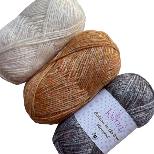 Vista 23 de Hilo de estambre de algodón puro para crochet de Cotton to The Core, paquete de 3 (598,6 metros / 300 g), patrones gratis, apto para principiantes