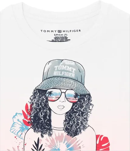 Vista 4 de Tommy Hilfiger Camiseta grande de manga corta con cuello redondo para niña