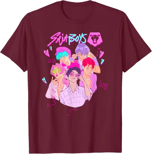 Vista 8 de Kpop Demon Hunters Camiseta Saja Boys Heartthrob con licencia