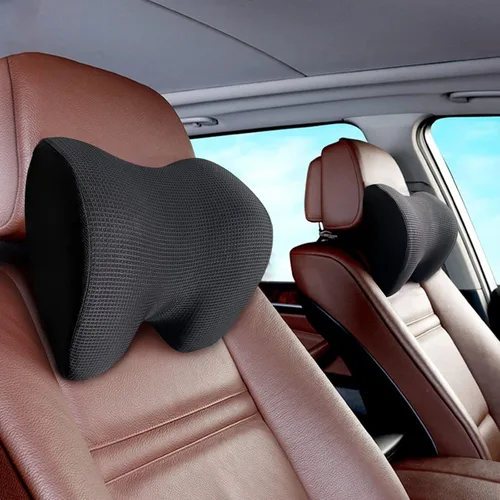 Vista 8 de SPRFUFLY Make Relaxing - Almohada para reposacabezas de automóvil + almohada de apoyo lumbar para automóvil, 100% espuma viscoelástica con funda