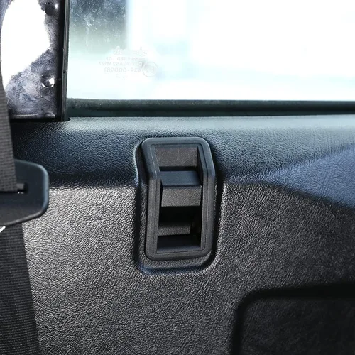 Vista 4 de Para Land Rover Defender 90 110 130 2004-2018 Aluminio Puerta Interior de Coche Manija Decoración Cubierta Accesorios Auto (2 unidades, Negro)