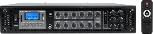 Vista 2 de Rockville Amplificador comercial de 6 zonas+(4) altavoces de techo de 8" para restaurante/bar