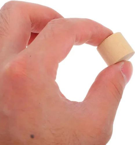 Vista 9 de 20 bloques de cilindros de madera de abedul de 0.74 pulgadas, pequeños bloques de madera sin terminar para manualidades, proyectos de arte