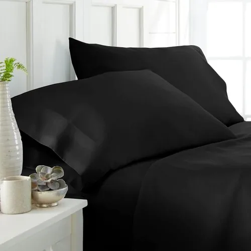 Vista 2 de Juego de sábanas tamaño Queen de 25 pulgadas con bolsillos extra profundos para cama ajustable, 1000 hilos, 100% algodón egipcio, tejido satinado