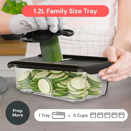 Vista 6 de Fullstar Cortador y rallador de verduras Pro Mandoline con recipiente