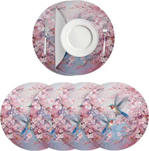 Vista 8 de Manteles individuales de cuero de girasol, lavables, redondos, impermeables y de fácil mantenimiento, decoración de cocina, accesorios de mesa