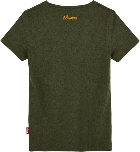 Vista 2 de Indian Motorcycle Camiseta de mujer con estampado bordado mixto, caqui