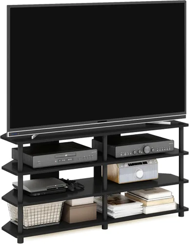 Vista 7 de Furinno Turn-N-Tube Centro de Entretenimiento Pequeño de 4 Niveles de Montaje Fácil / Soporte para TV / Unidad para TV / Escritorio para TV, Acero