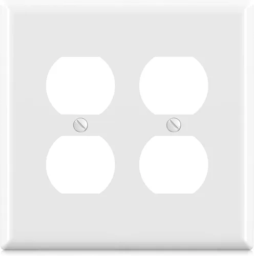 Vista 8 de ELEGRP Placas de pared para receptáculo dúplex de 2 segmentos, tamaño mediano, 4.88 pulgadas de alto x 4.94 pulgadas de largo, cubierta frontal