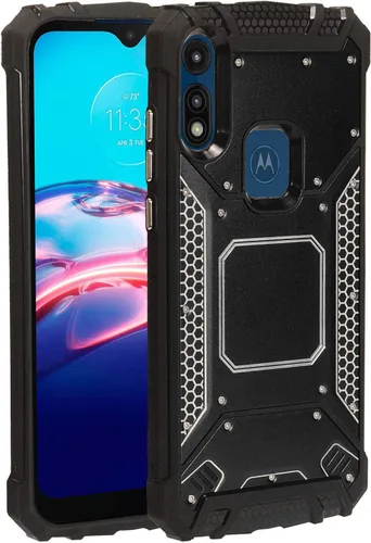 Vista 3 de Para Motorola Moto E (2020) XT2052 - Funda de aluminio de metal para teléfono - ZY1 Negro