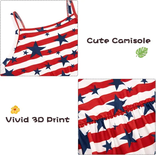 Vista 4 de Yousie Mono de una pieza con estampado floral de dinosaurio para niñas y niños pequeños, con correa, traje de verano